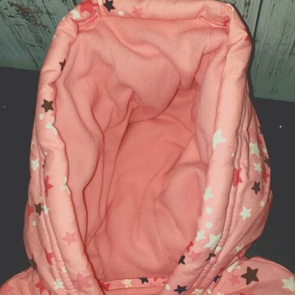 NWT, Gymboree Toddler puffer coat, Sz 18-24m, Pink Stars Print, ruffle bottom. - Picture 10 of 10